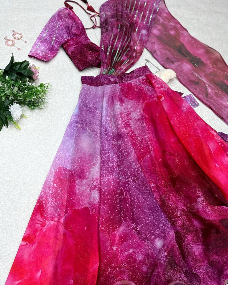 Puff sleeve lehenga set