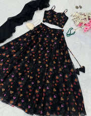 Heart printed lehenga & Blouse