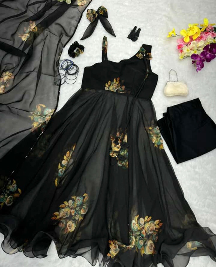 Floral one shoulder dress