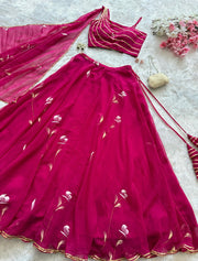 Beautiful pink floral lehenga set
