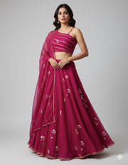 Beautiful pink floral lehenga set