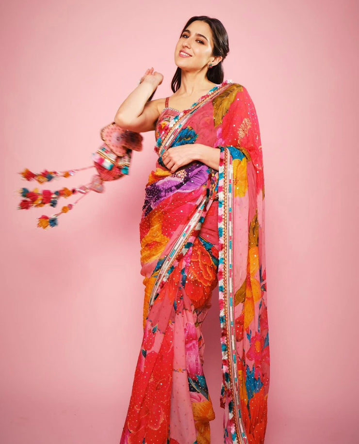 Colourful Floral Saree