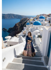 Bohemian Chic Navy & Rainbow Lehenga